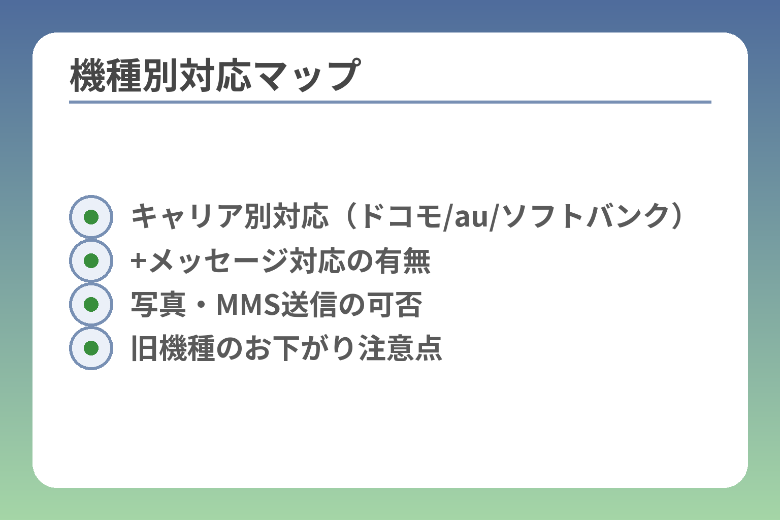 機種別対応マップ