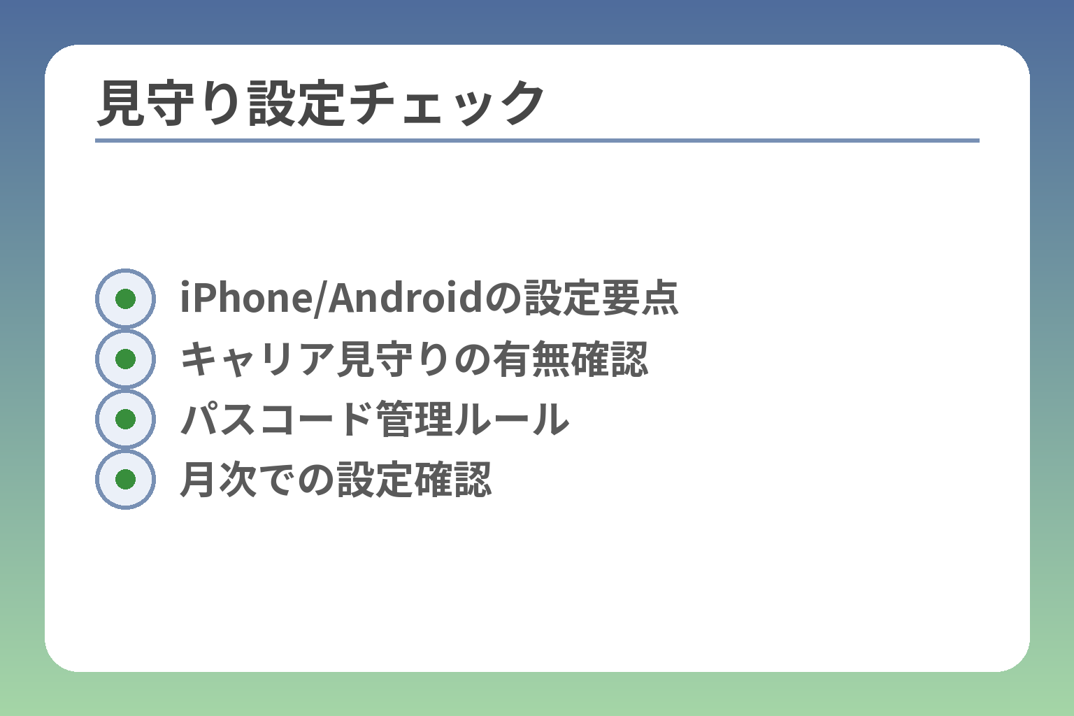 見守り設定チェック