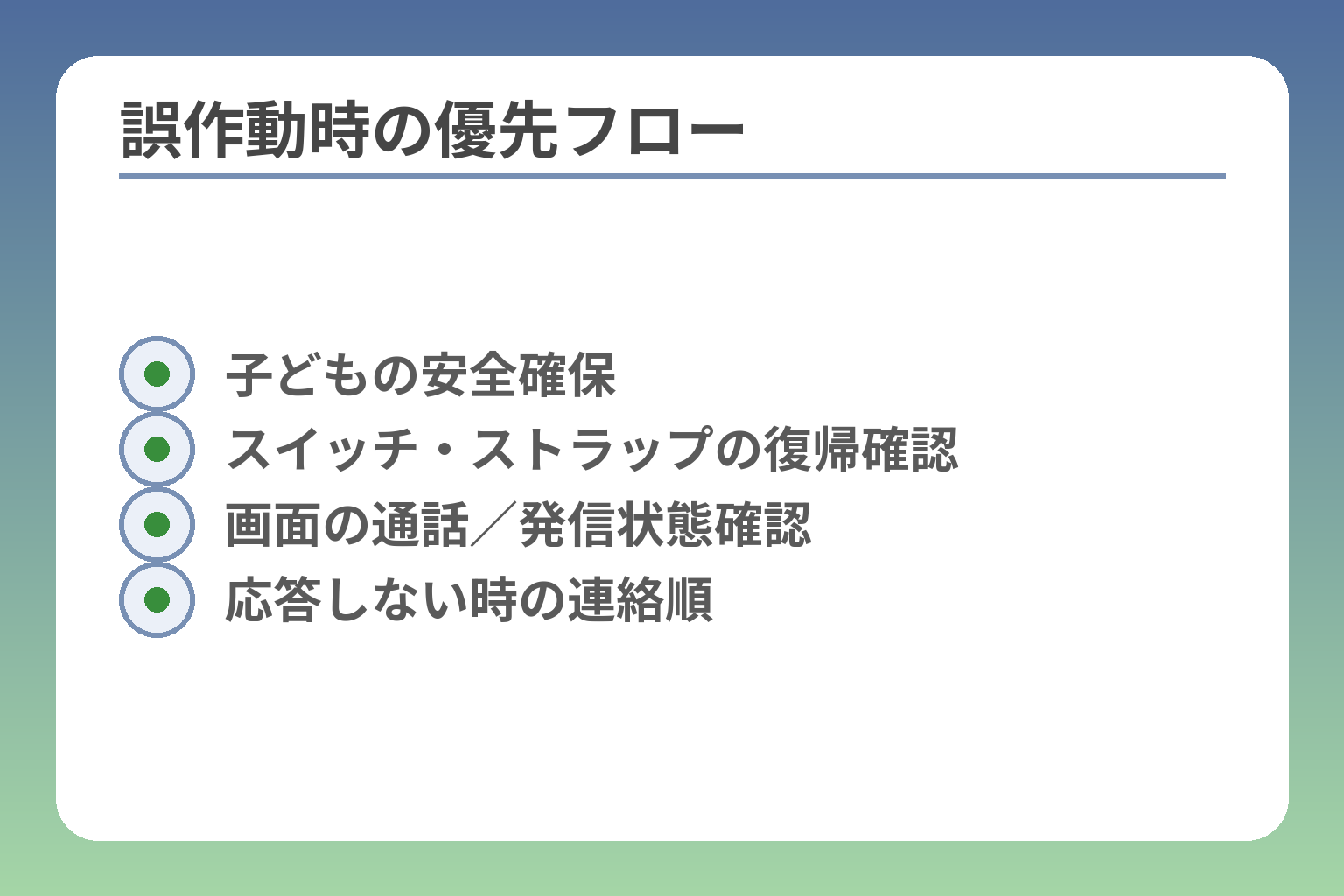 誤作動時の優先フロー