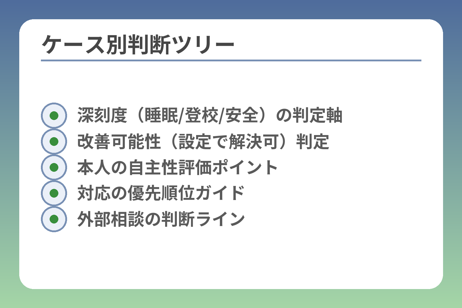 ケース別判断ツリー