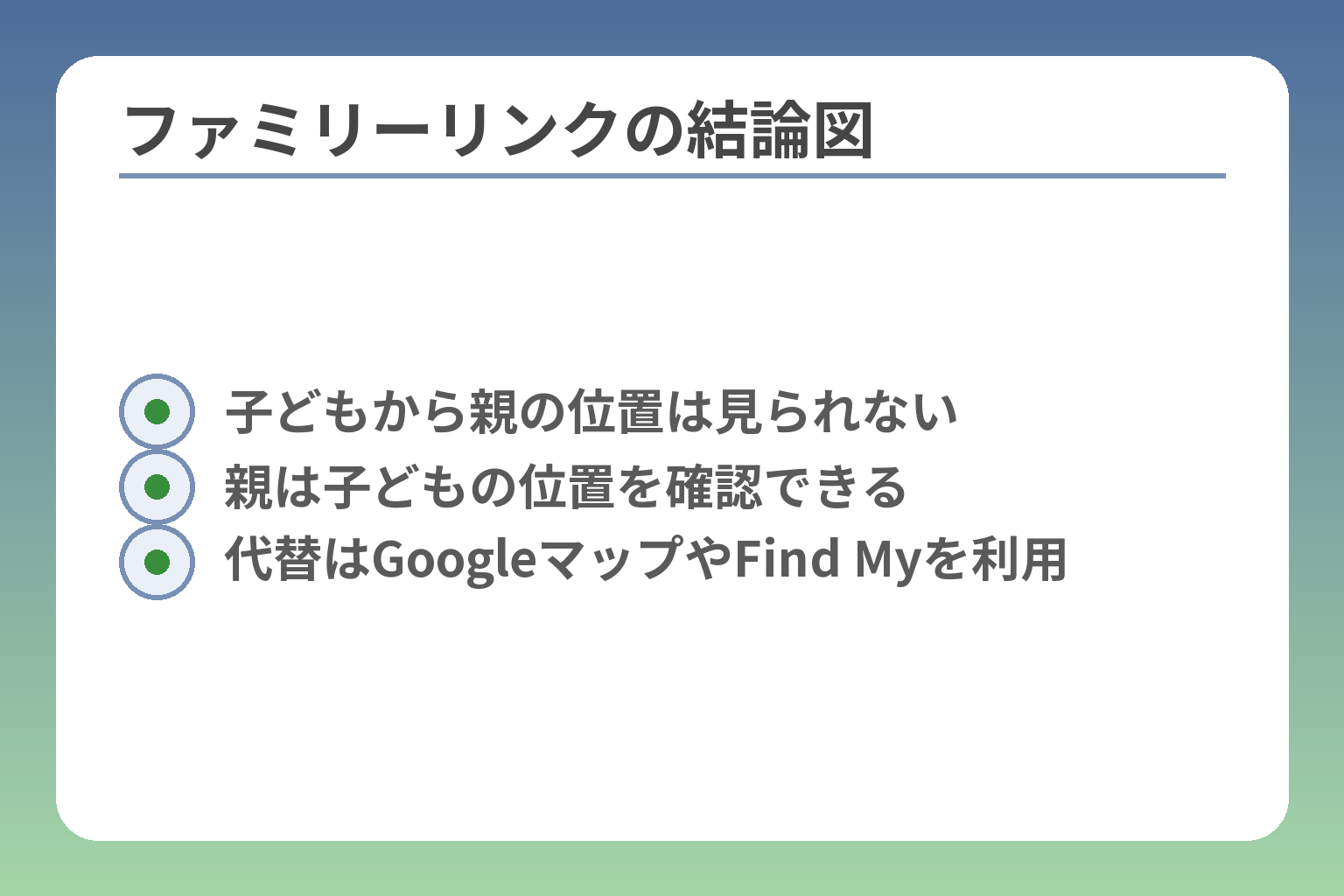 ファミリーリンクの結論図