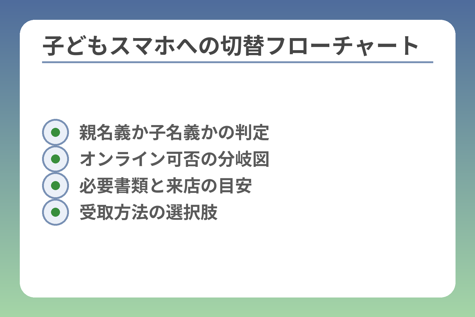子どもスマホへの切替フローチャート