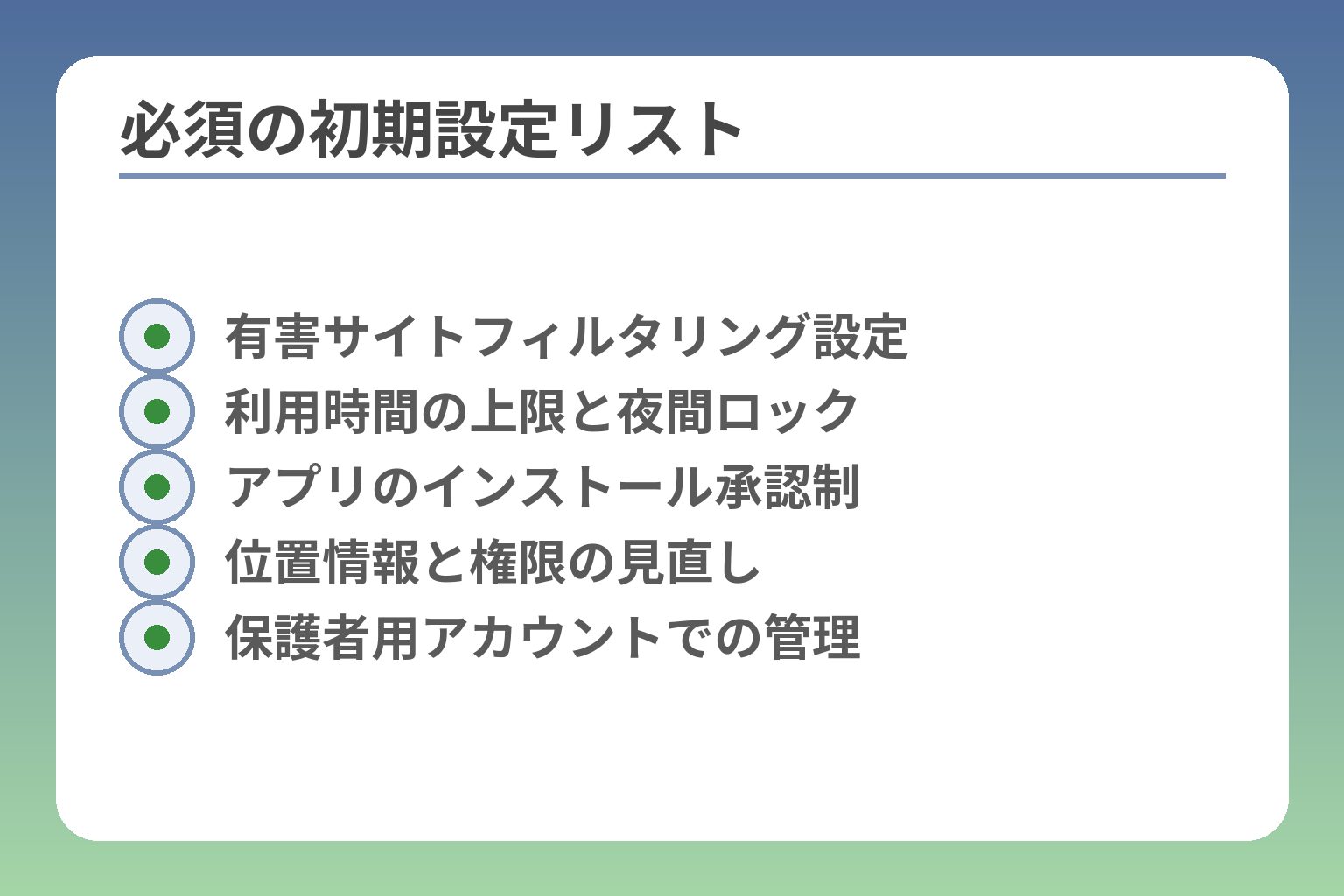必須の初期設定リスト