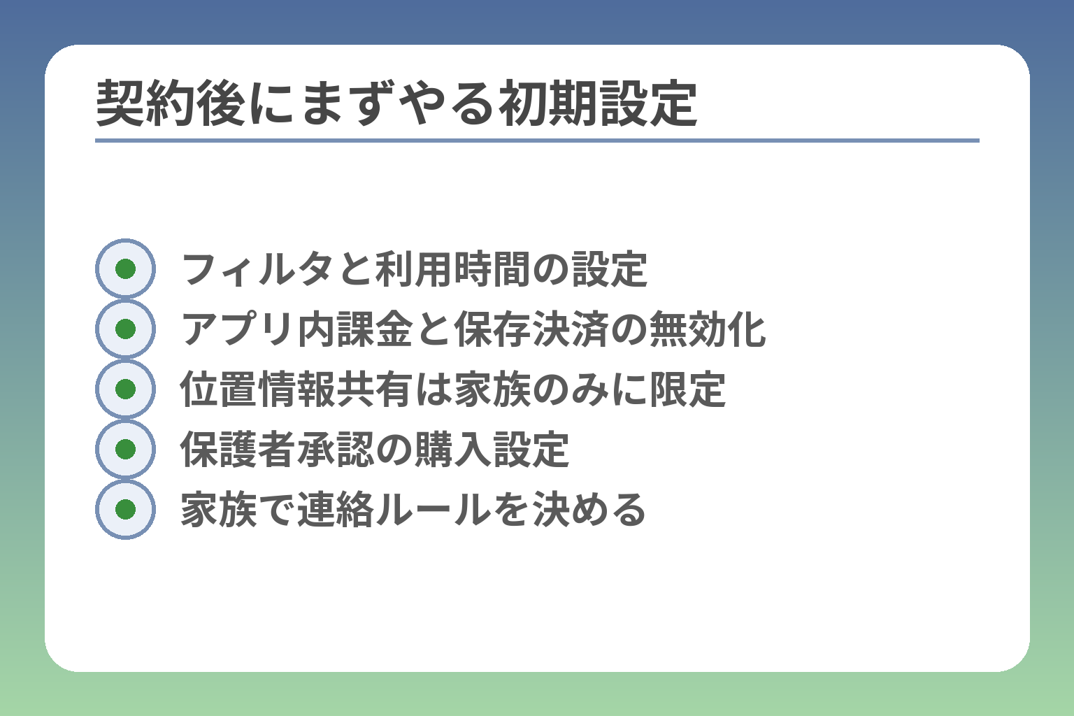 契約後にまずやる初期設定