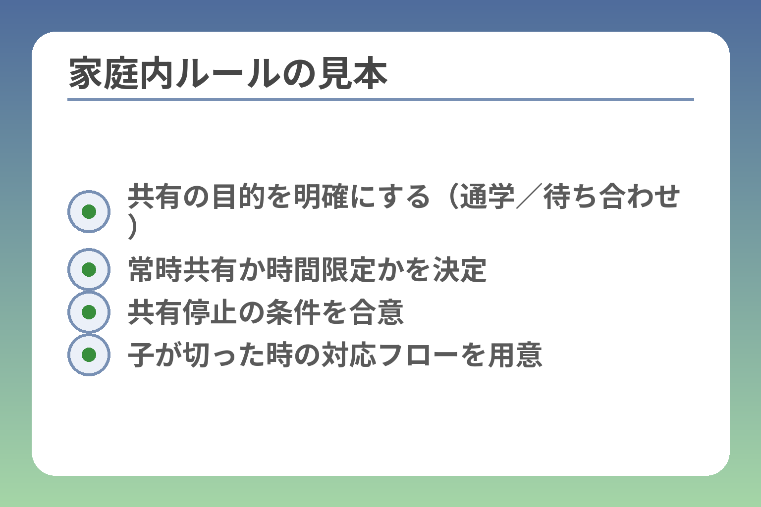 家庭内ルールの見本